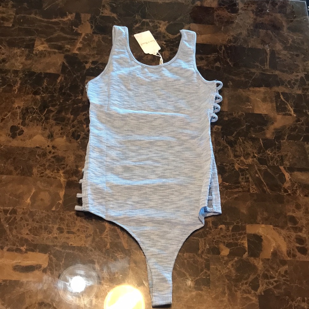 🎉Blue Open Sided Body Knit Bodysuit! - Picture 6 of 7